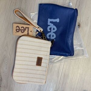 Lee Canvas Wristlet / Small Crossbody – Neutral Stripe – NEW